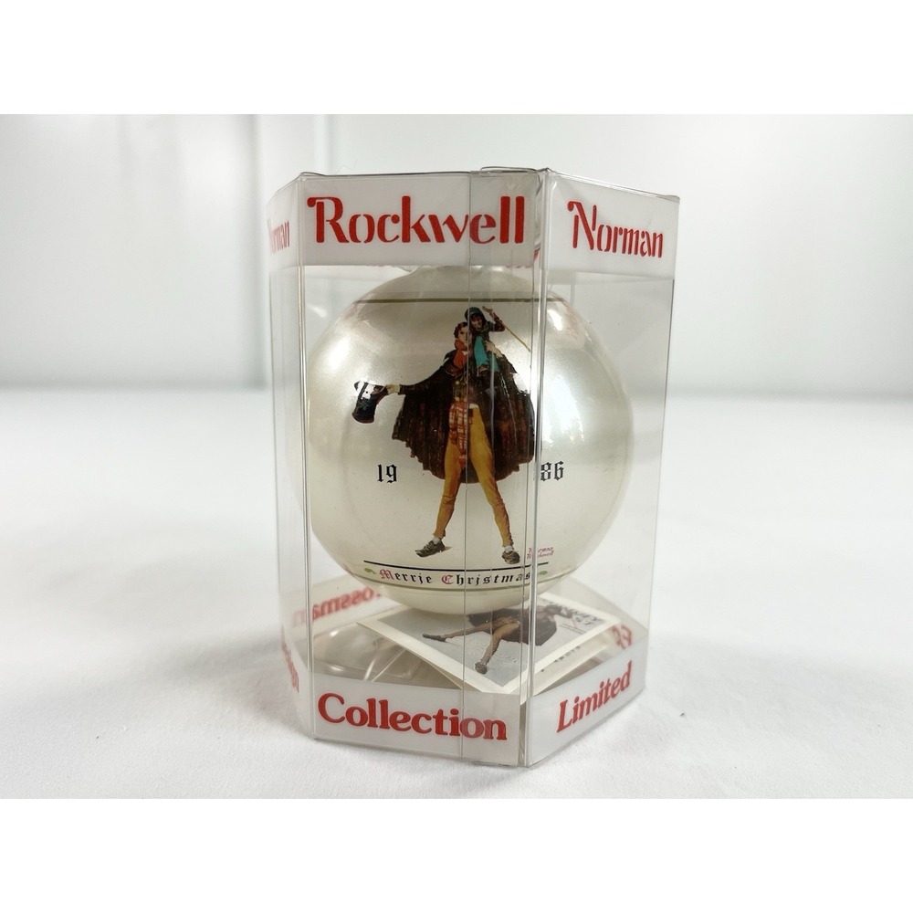 Vintage 1986 Norman Rockwell Merrie Christmas Ornament Dave Grossman 12th Ed 2